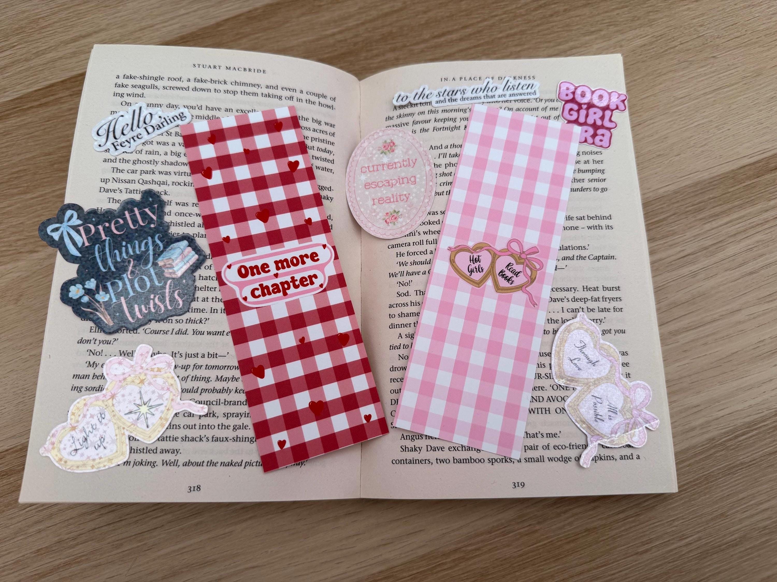 Currently Escaping Reality Cross Stitch Holographic Bookish Sticker