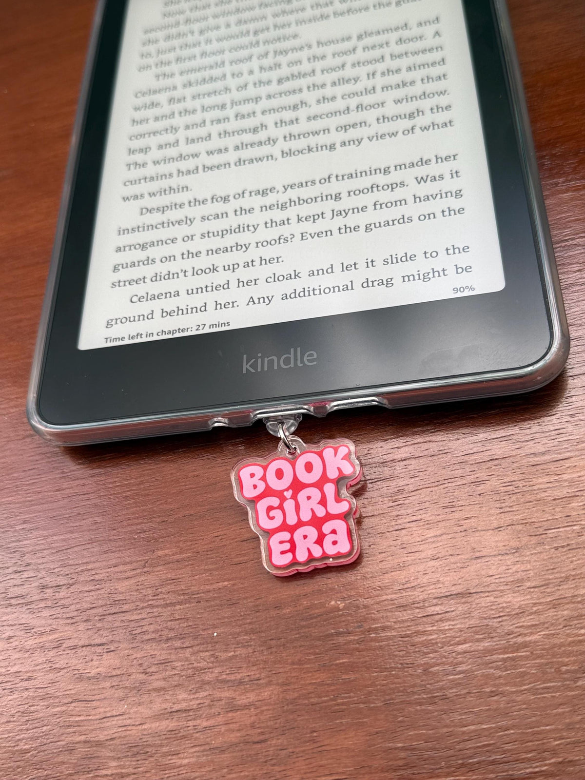 Book Girl Era Kindle Dust Plug | USB-C E- Reader Charm